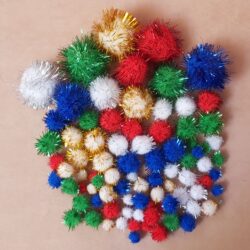 Pom Poms Glitter 100pk
