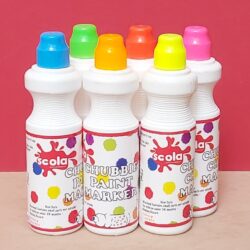 Chubbie Paint Markers - Fluorescent - 75ml Assorted Colours - 6 pack